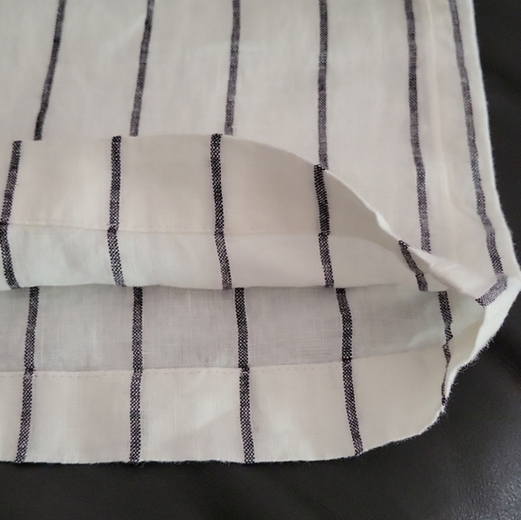 Joie 100% Linen Pleated Wide Leg Trousers in Striped Print - Picture 8 of 9